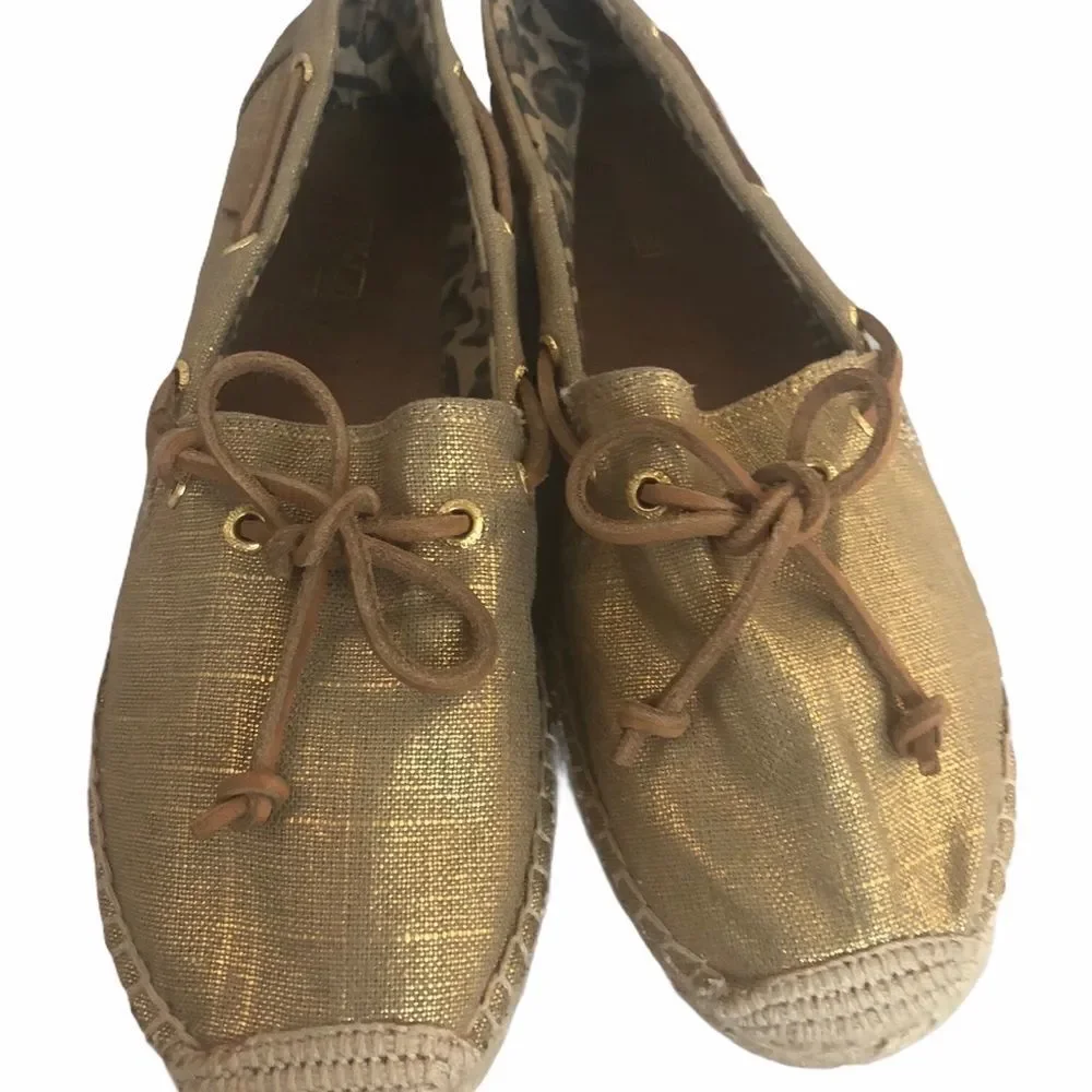 NWOT Women’s Gold Sperry Top Sider Espadrilles Size 10M